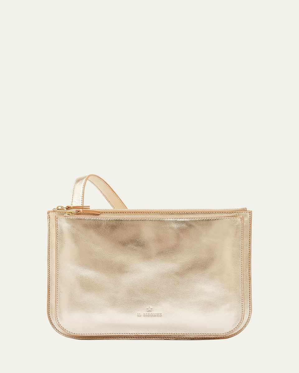 Roseto Metallic Leather Crossbody Bag
